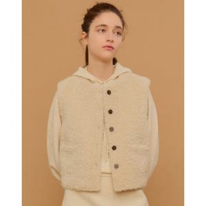 질스튜어트 뉴욕 여성 24FW 품절임박 PREMIUM 베이지 2-WAY 양모피 베스트 JSJU4D500I1