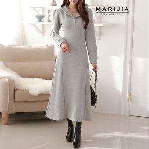 [마리지아][MARIJIA] 마코 기모 롱 후드 원피스_MOPB31011