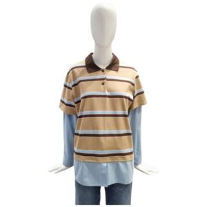 [페이지플린]카라넥 셔츠 배색 단가라 티셔츠 F5CTS505