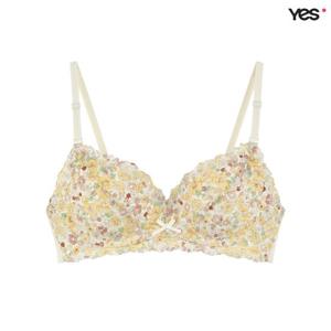 [예스]옐로우 플라워 나염 노와이어 브라 YSWBB301