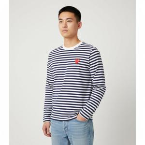 꼼데가르송 레드하트 와펜티AX T164 051 2 BLUE WHITE꼼데가르송 줄무늬 티셔츠