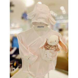 [압소바 의류] 토곰이 모달배냇슈트 모자 딸랑이세트 26년봄신상 (A12A10110)