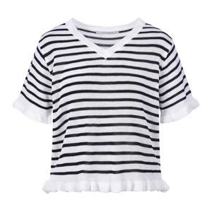 [코인코즈]프릴 브이넥 반팔 니트_DZ5MP071