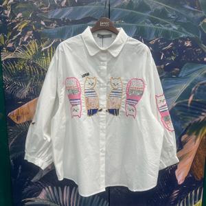 [르니앤맥코이]고양이자수스팽글소매볼륨셔츠MN05BL470_IC