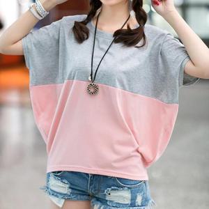 3컬러 투톤 배색 가오리핏 반팔티 MA8224