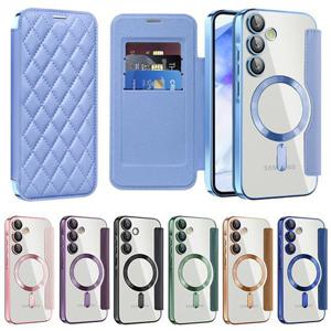 갤럭시퀀텀5 A55 5G 풀커버 맥세이프 퀄팅 카드수납 지갑 케이스