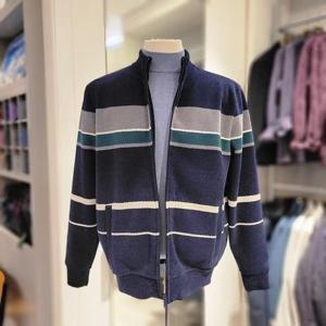 [크로커다일남성]CDAAAKW4381_셔닐 헤링본 융본딩 풀짚업 가디건