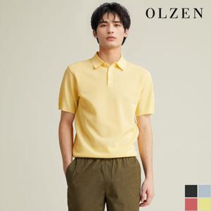 [올젠] 오가닉코튼 프리미엄 투톤 반팔 카라 니트 (ZOD2ET1302)