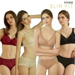 [방송히트]비비안 슬림핏 15차 텐셀 빅사이즈 풀컵 편안한 보정 노와이어 패키지(75A~85C)
