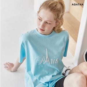 아가타 파리즈 약발포 라운드 반팔티 AGT212T208