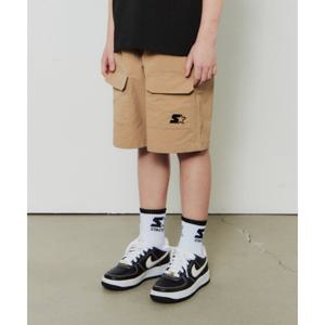 [본사][스타터블랙라벨키즈]5부 우븐 와이드 카고 반바지 (베이지) ST252BHP02_BEI