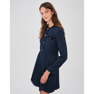 질스튜어트 뉴욕 여성 24FW 네이비 체크 플리츠 트위드 미니 원피스 JSDR4D420N1