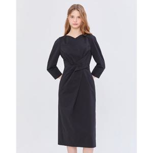 질스튜어트 뉴욕 여성 25SS 시즌오프 네이비 단색 폴리혼방 원피스 JSDR5B300N3