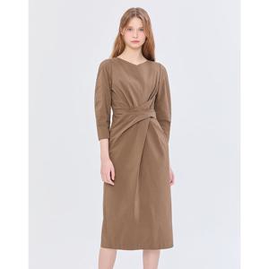 질스튜어트 뉴욕 여성 25SS 시즌오프 세피아 단색 폴리혼방 원피스 JSDR5B300S1