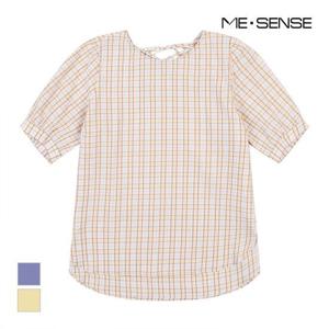 [미센스]MARIO체크패턴 반팔 블라우스_MB25BLM119Z