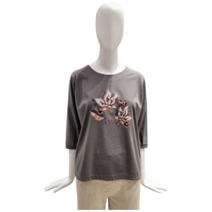 [페이지플린]라운드넥 플라워 프린트 7부 티셔츠 F5CTS004