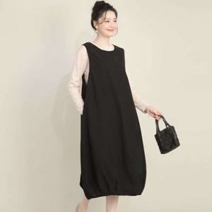 애비뉴투지 엄마옷 코튼 순 면 항아리 벌룬 봄 가을 롱 조끼 원피스 K09553