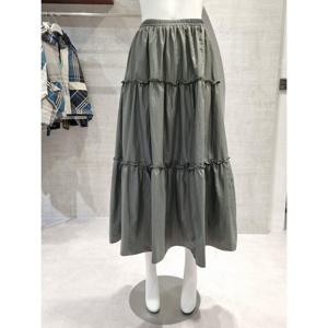 페이지플린  (F5CSK400) 밴딩 레더 티어드 롱 스커트