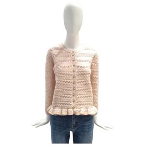 [페이지플린]라운드넥 프릴 패턴 금장 긴팔 가디건 F5CCA507