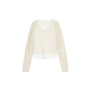 [르샵]25l2l35kpo800나시 레이어드 브이넥 크롭 풀오버 니트_CJ