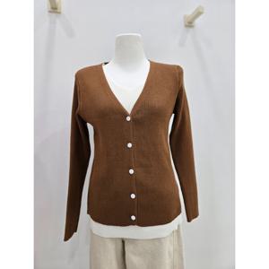 [나인스텝]쫀쫀브이배색가디건니트  N25NW5320BR_JJ