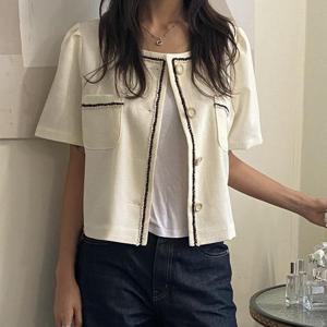 빅사이즈 505 에리트위드포켓반팔자켓 DYPS240