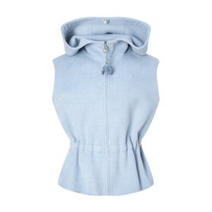 질스튜어트 뉴욕 여성 25FW 시즌오프 블루 멜란지 울캐시미어 후드집업 레이어드 베스트 JSCO5D250B1