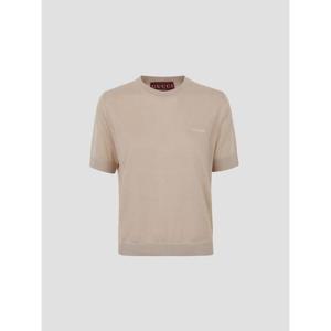 구찌 인타르시아 캐시미어 실크 탑 836747XKEWC 2064 BROWN