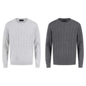 [리얼지오지아]5컬러]25신상]울블렌디드꽈배기패턴라운드니트ADF1ER1803