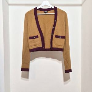 (명품) 샤넬 캐시미어 니트 크롭 가디건 L501490