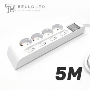 오디세이 멀티탭 디자인멀티탭 개별스위치 절전 4구 5M