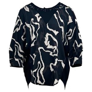 [데시데]레이스배색 루즈핏 블라우스 DOS113