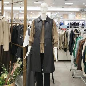 스테파니 DP01 스탠카라 양가죽 롱 베스트 C24CJ4302