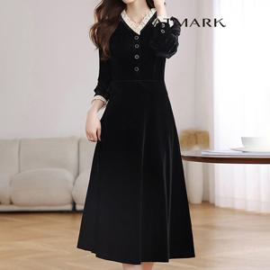 ATMARK 레이스프릴벨벳페미닌원피스_AA49OP036G