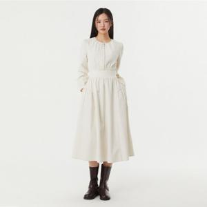 플라스틱아일랜드  (PR1WO263) 넥셔링 시보리밴딩 반집업 원피스