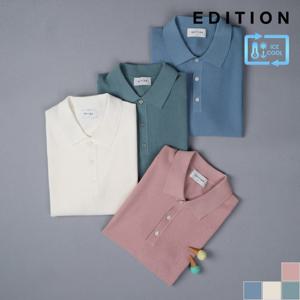 [에디션] 가로조직 반팔 카라 니트 (NED2ET1905)