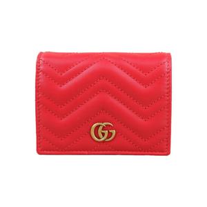 W 구찌 GG 마몬트 마틀라세 여성 카드지갑 레드 466492 DTDHT 6832