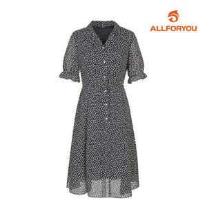 [올포유] 여성 기하학 카라 반팔 원피스 ALONL4121-915