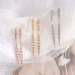 시뮬럿다이아 롱드롭 은침귀걸이 EC343E 로즈골드귀걸이 골드귀걸이 화이트골드귀걸이 은침귀걸이 캐쥬얼귀걸이 큐빅지르코니아 드레스귀걸이 큐빅귀걸이