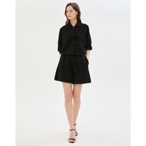 질스튜어트 뉴욕 여성 25SS 블랙 짜임 코튼혼방 점프수트 JSSW5B500BK