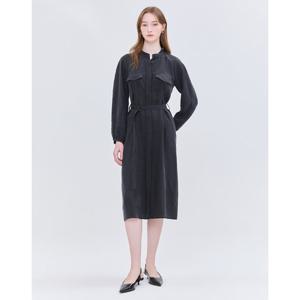 질스튜어트 뉴욕 여성 25SS 시즌오프 차콜그레이 벨티드 7부소매원피스 JSDR5B230CG