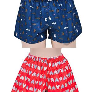 평화 남여 커플 트렁크 파자마 캐릭터 무늬 홈웨어 옷