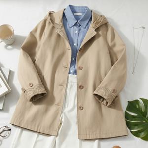 아넬 레이스 후드 트렌치코트_NC3HC002