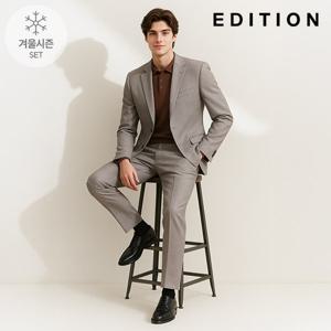 [에디션] 베이지 멜란지텍스처 셋업수트 (NED4KG1951_NED4PP1951_LBE)