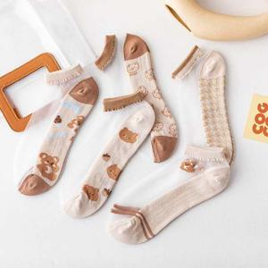 테디베어 시스루 양말 5개세트