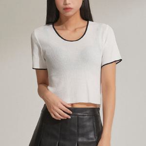 [미쏘]라운드넥 배색 풀오버 (MIWKAC91QT-T)