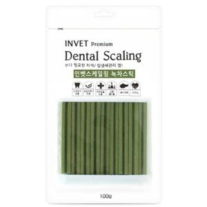 애견덴탈껌 인벳 덴탈 스케일링 녹차스틱 100g 별 10팩 1타