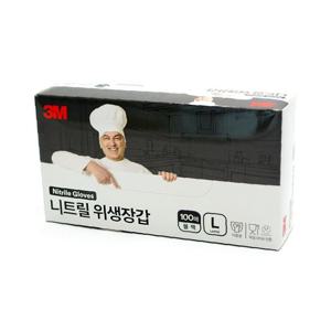 3M 식품용 니트릴 위생장갑 블랙 L 100매