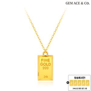 제메이스 24K순금 볼륨 행운 골드바 목걸이 M+24K순금 5종