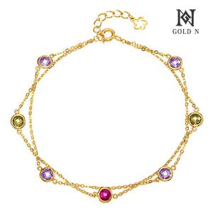 골드앤 14K 클라렛 두줄 팔찌 YG